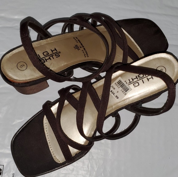 Highlights Brand Brown 3" Heel Sandals Size 9M - Picture 8 of 8